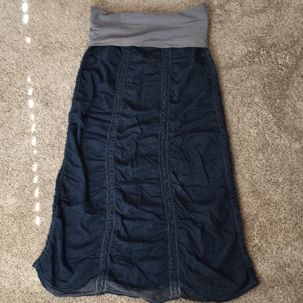 XCVI gathered floor length skirt size M